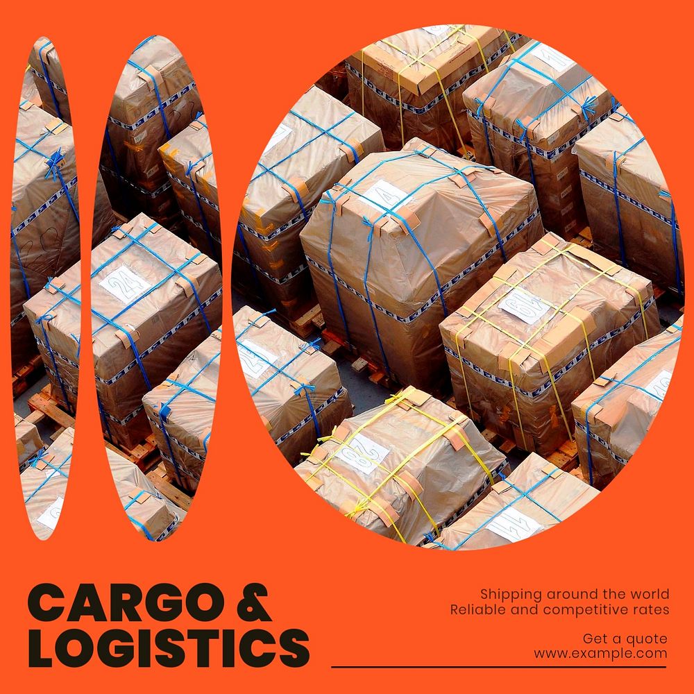 Cargo & logistics  Instagram post template, editable text