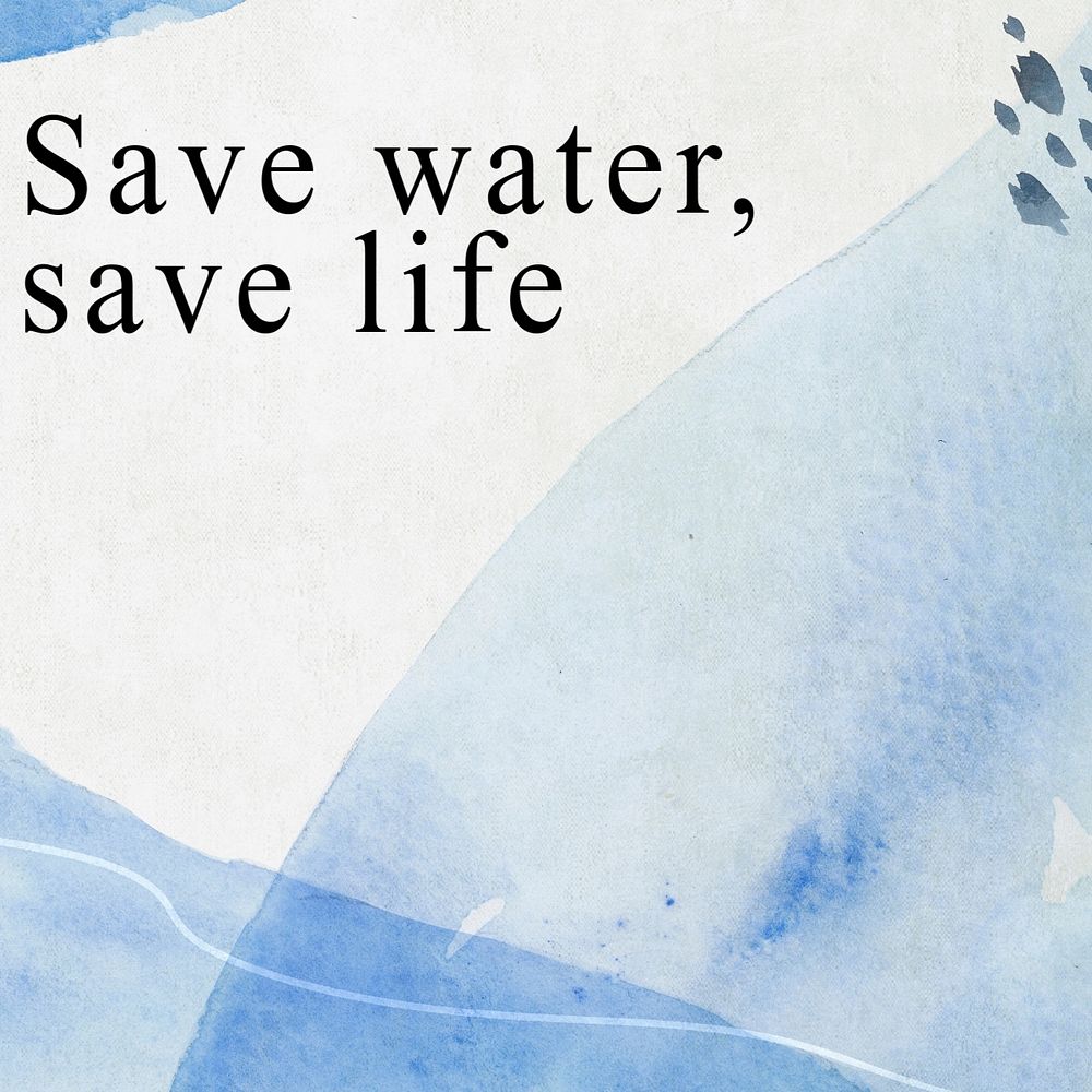 Save water quote Instagram post template, editable text