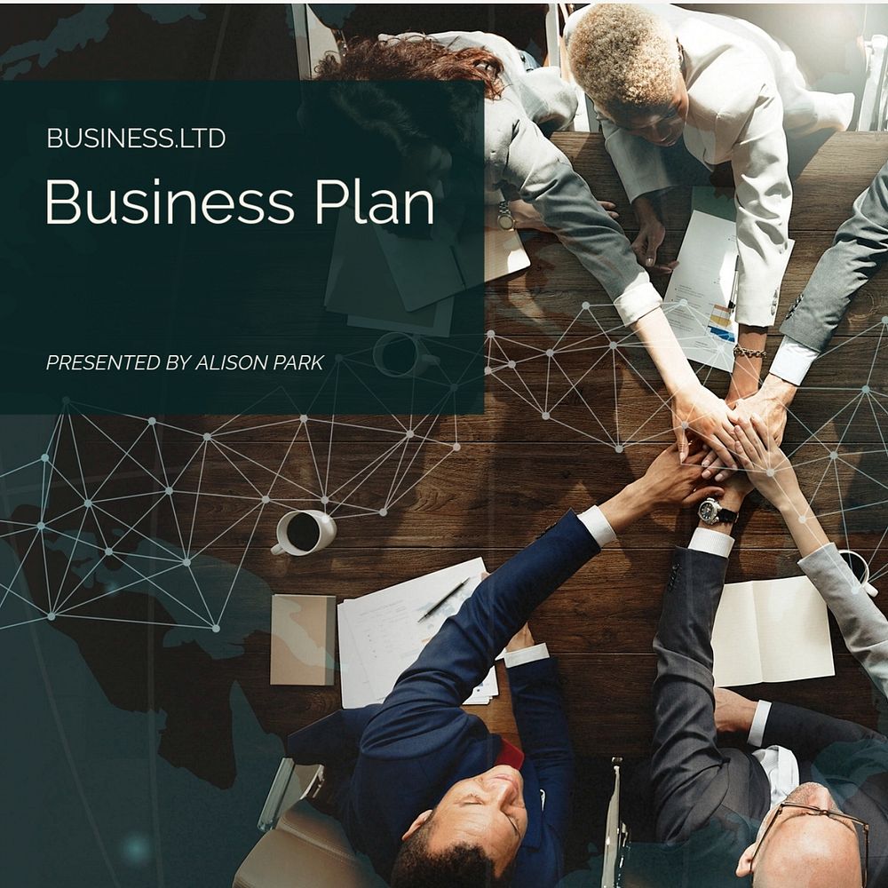 Business plan  Instagram post template, editable text