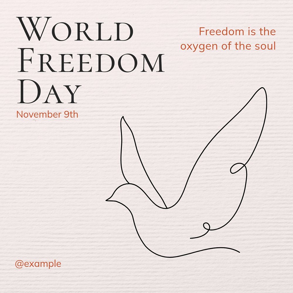 World Freedom Day Instagram post template, editable text