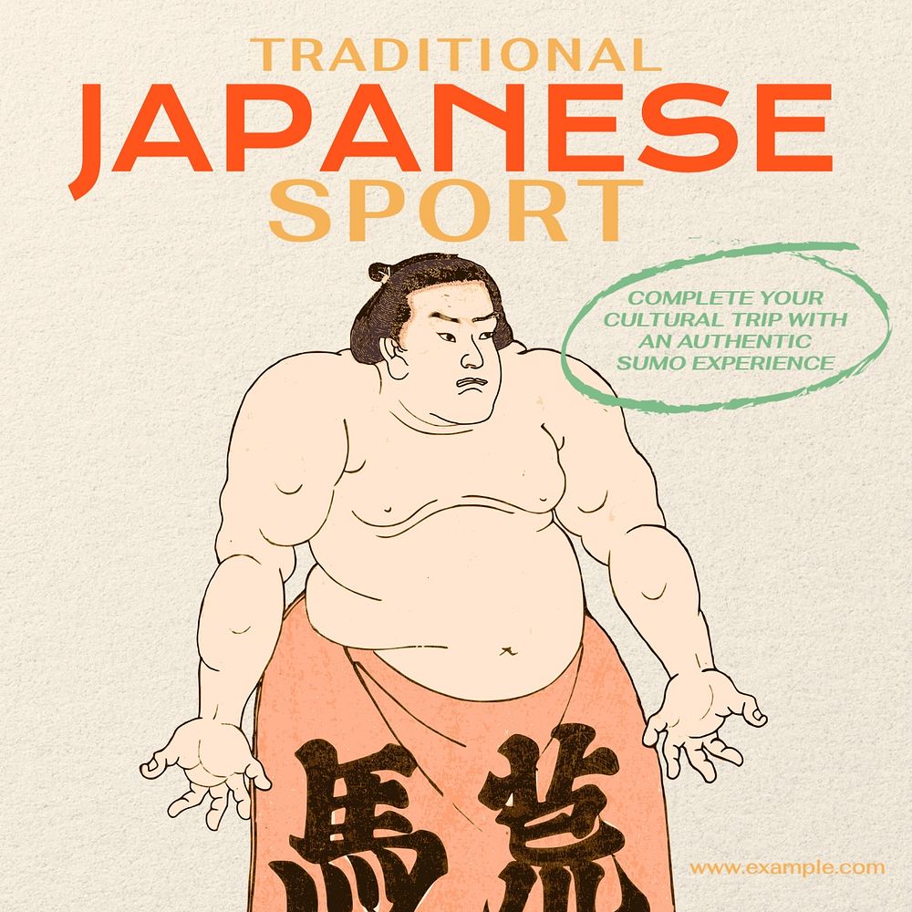 Traditional Japanese sport Instagram post template