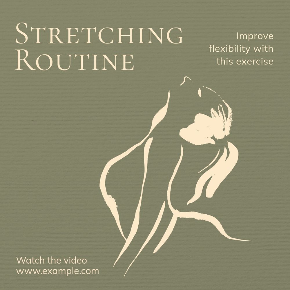 Stretching routine Instagram post template, editable text