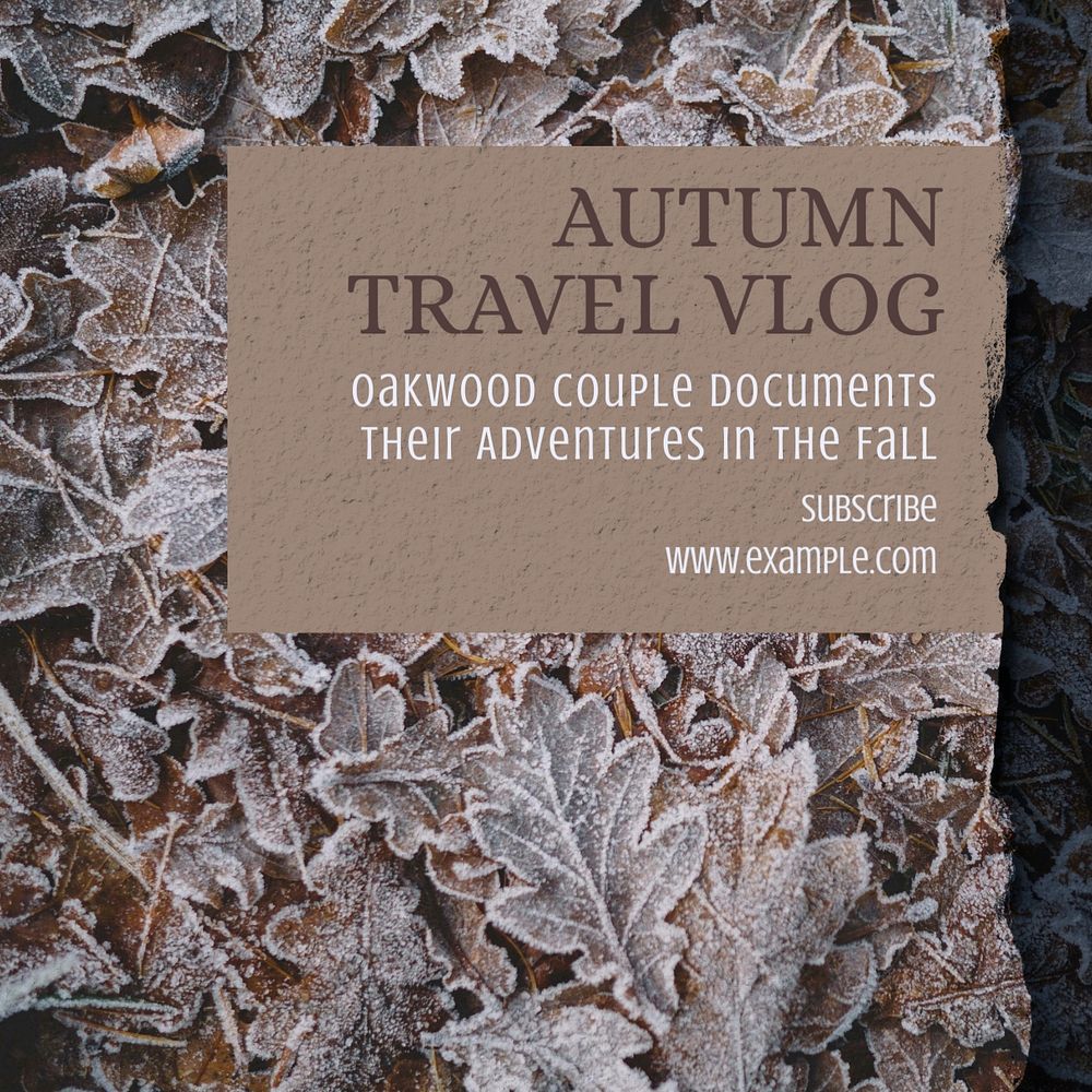 Autumn travel  Instagram post template, editable text