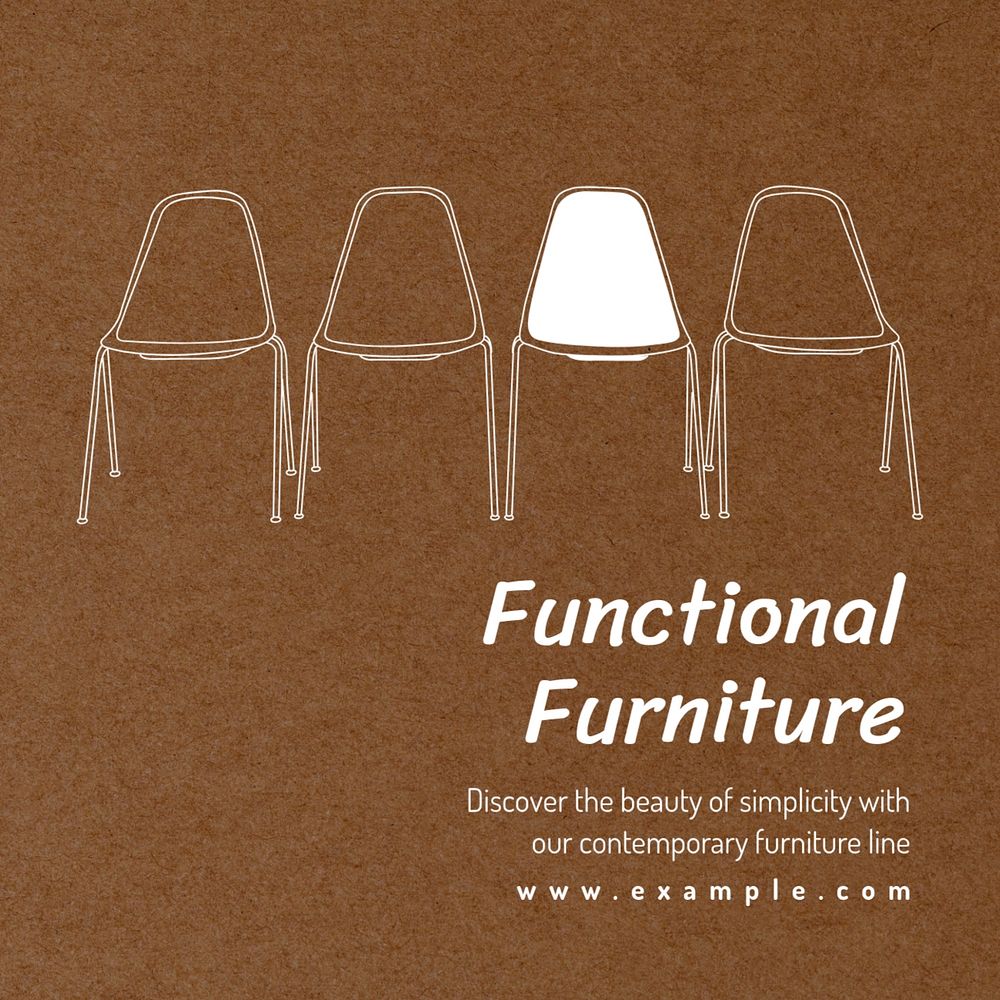 Functional furniture Instagram post template, editable text