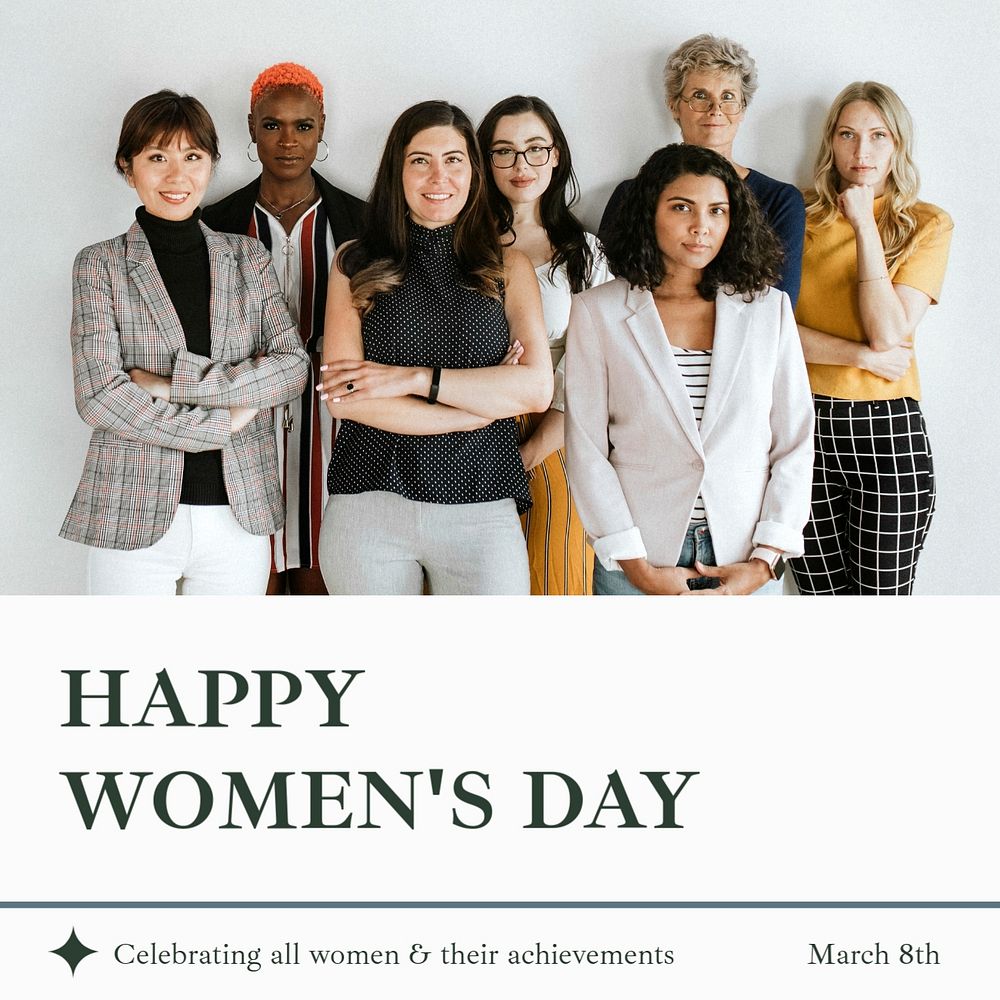 Women's day  Instagram post template, editable text