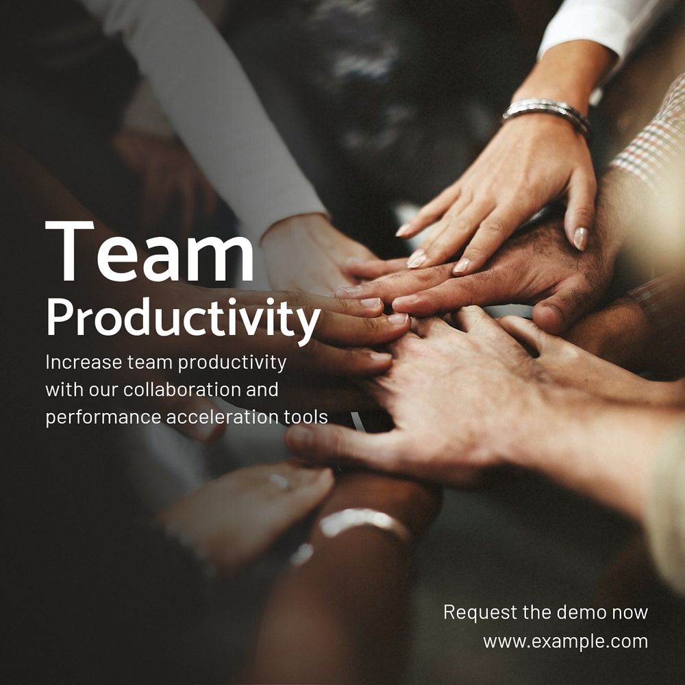 Team productivity Instagram post template, editable text