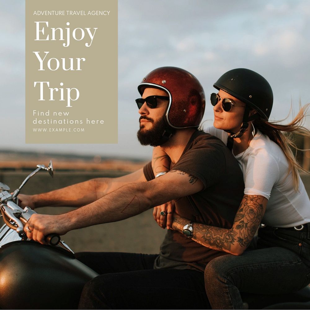 Enjoy your trip Instagram post template, editable text