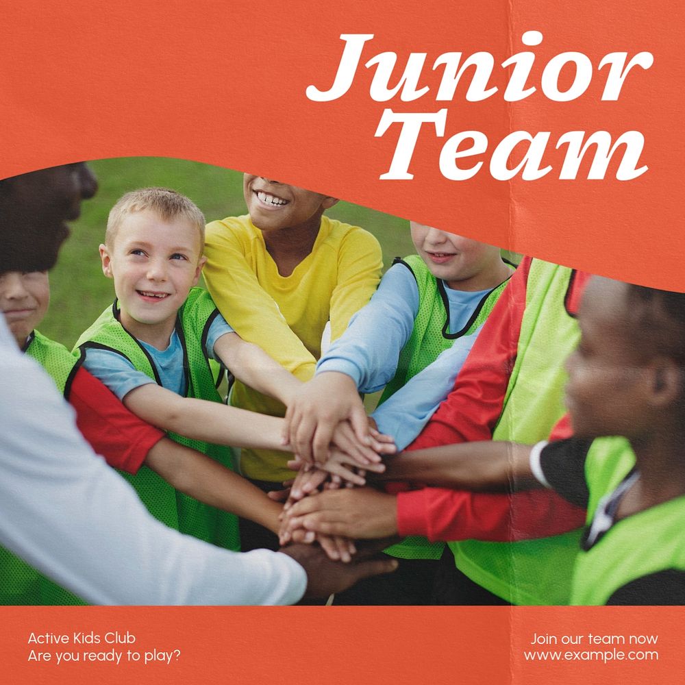 Junior team Instagram post template, editable text