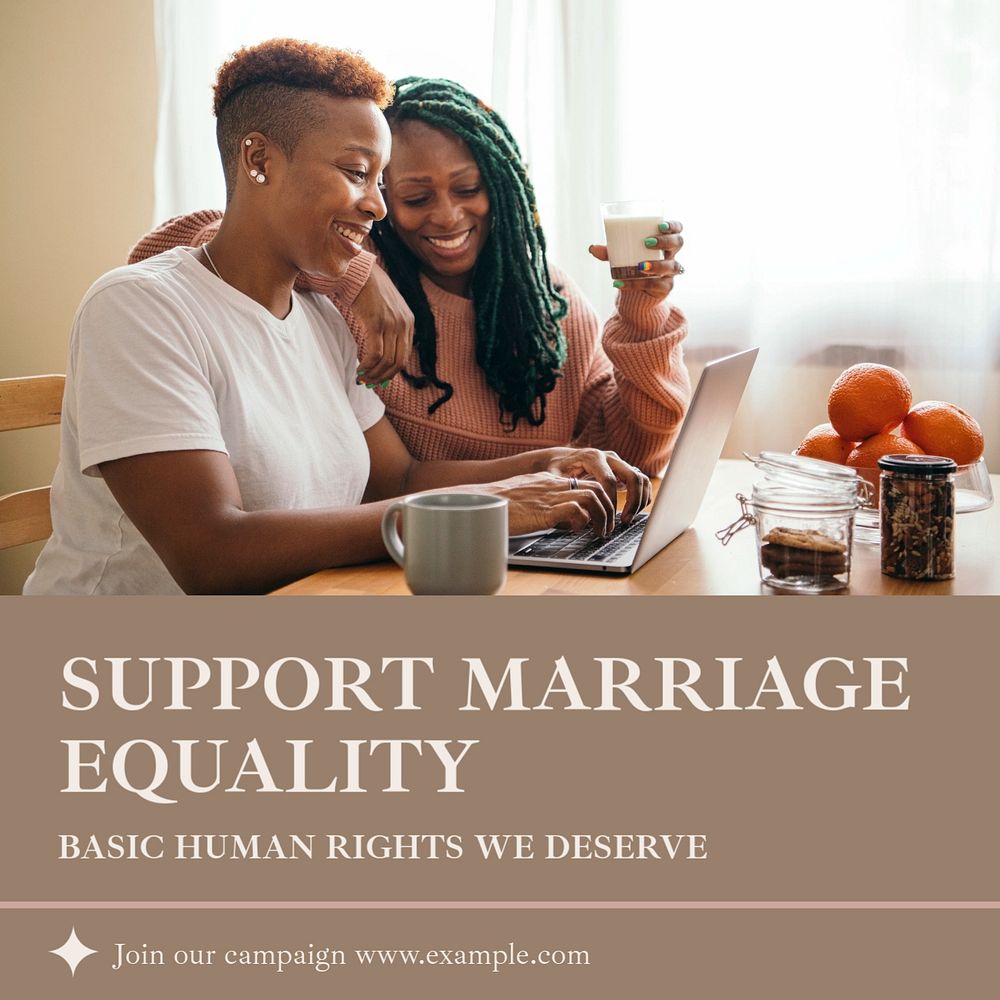 Support marriage equality Instagram post template, editable text