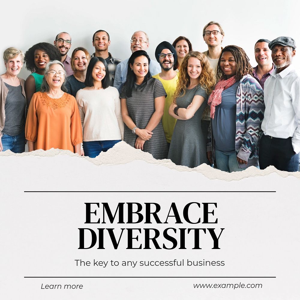 Embrace diversity Instagram post template, editable text