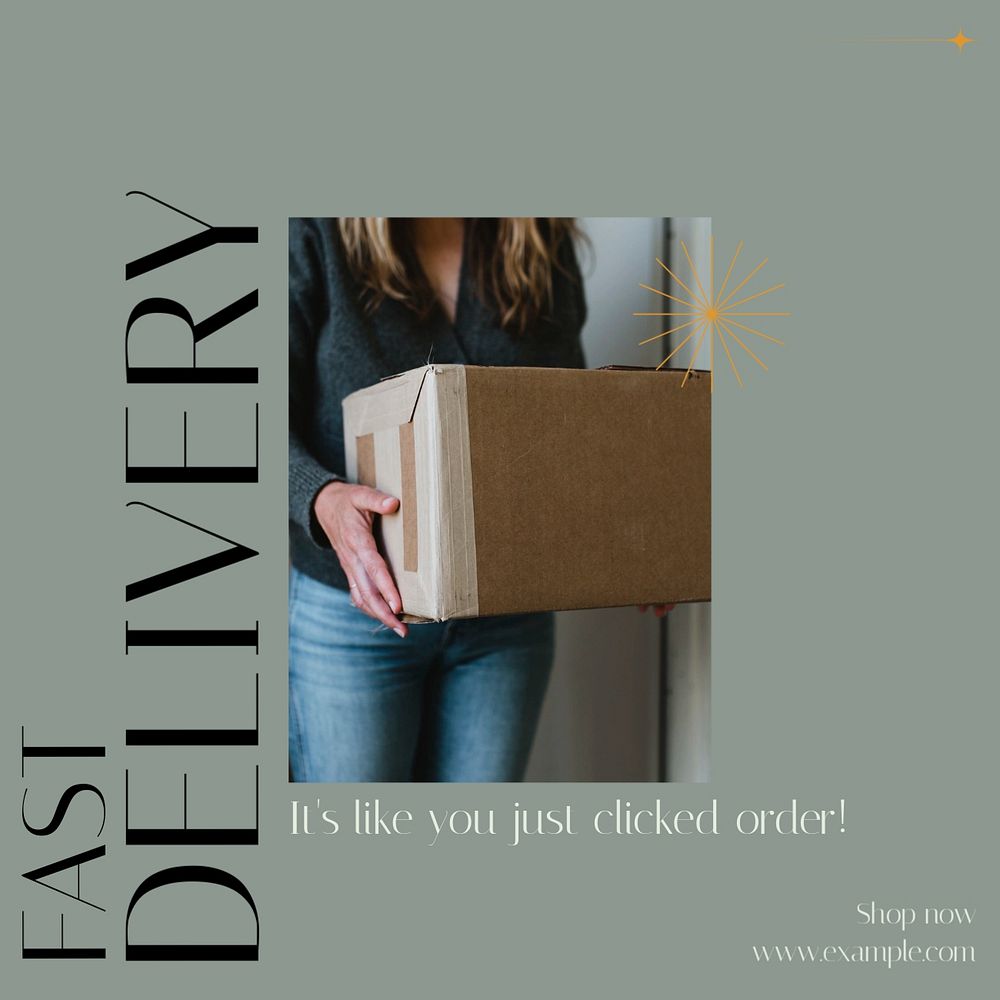 Fast delivery Instagram post template, editable text