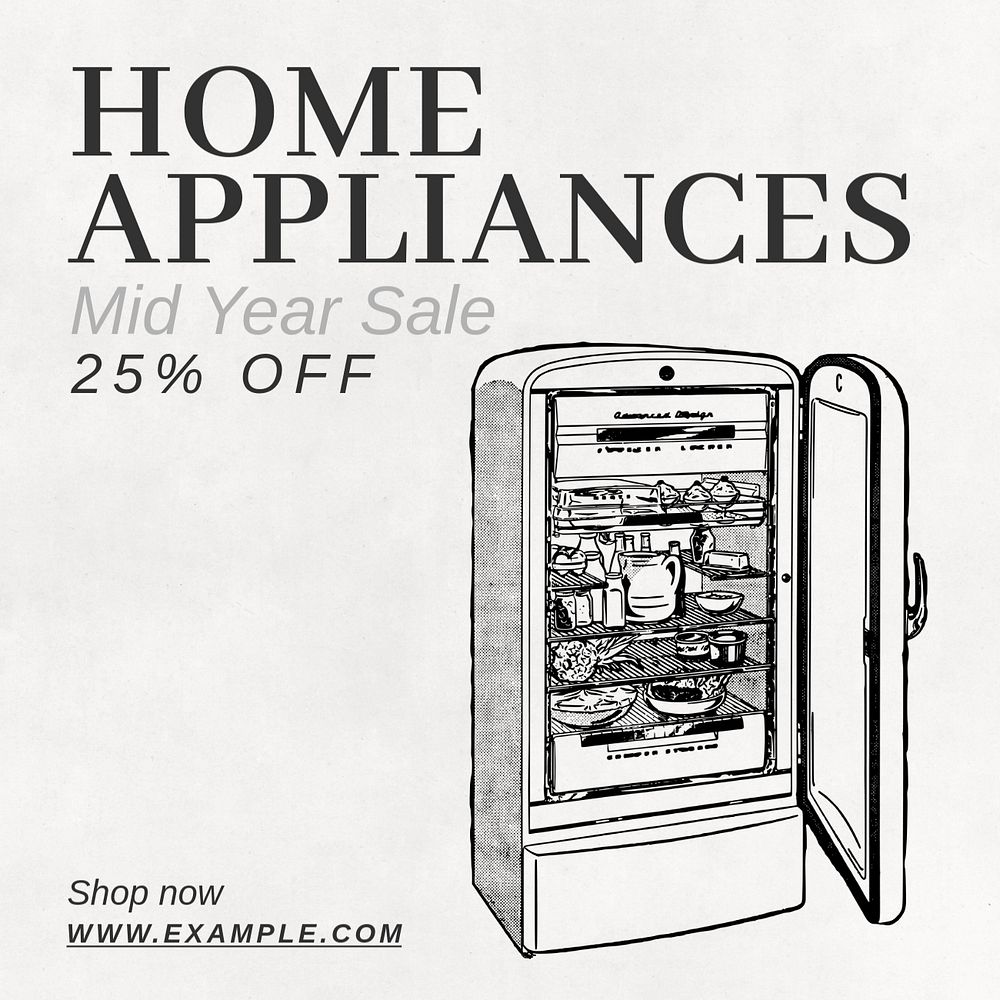 Home appliances Instagram post template, editable text