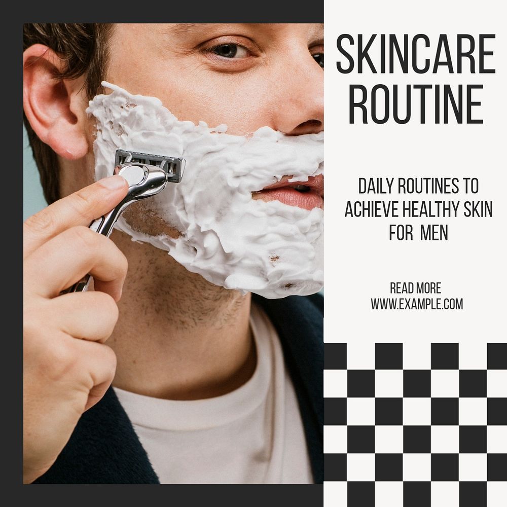 Skincare routine Instagram post template, editable text