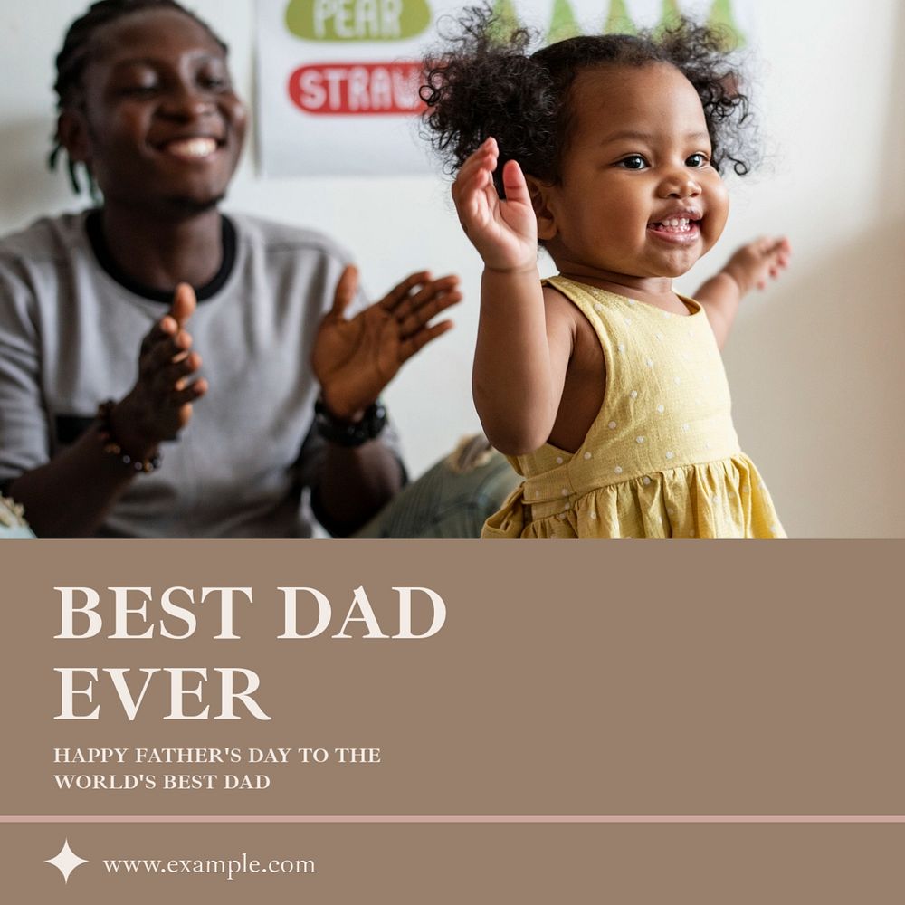 Best dad ever Instagram post template, editable text