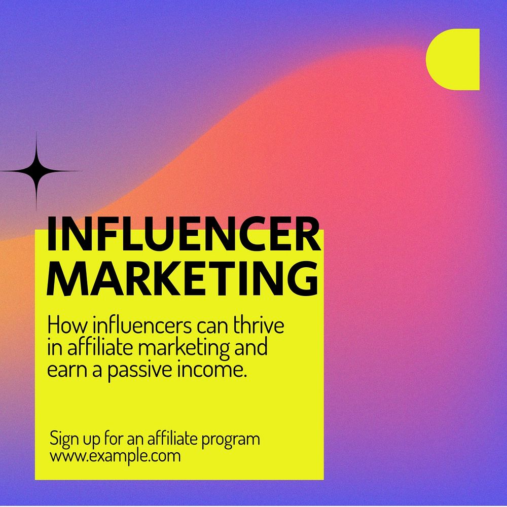 Influencer marketing Instagram post template, editable text