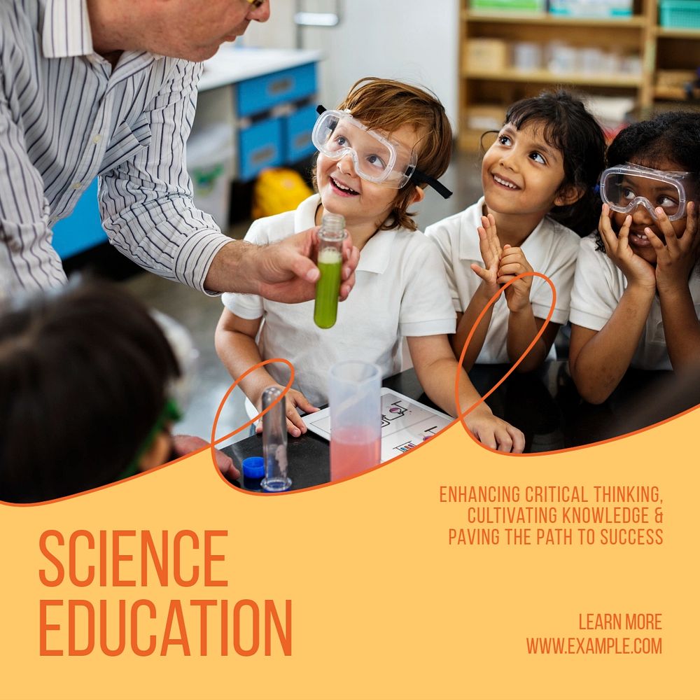 Science education Instagram post template, editable text