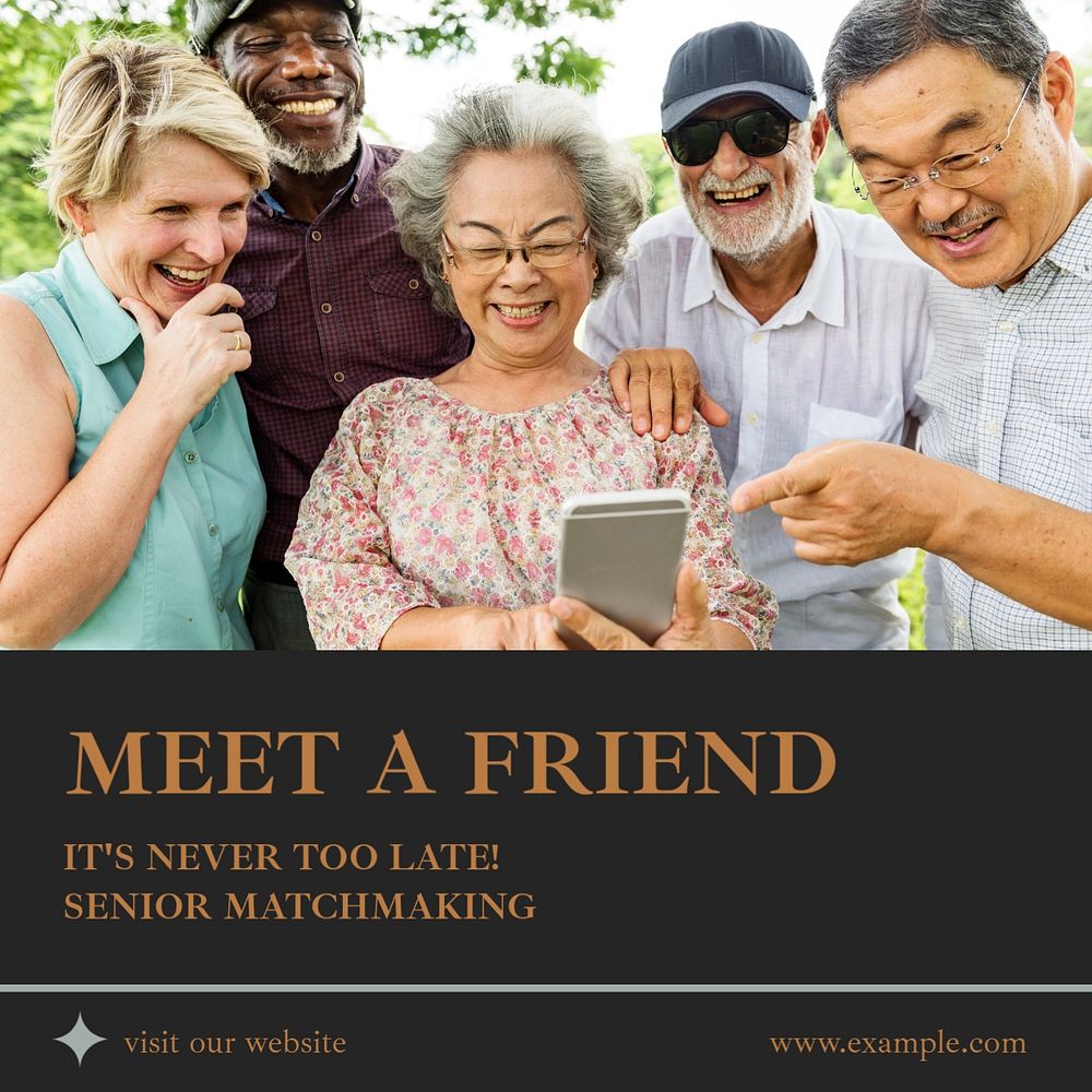 Meet a friend Instagram post template, editable text