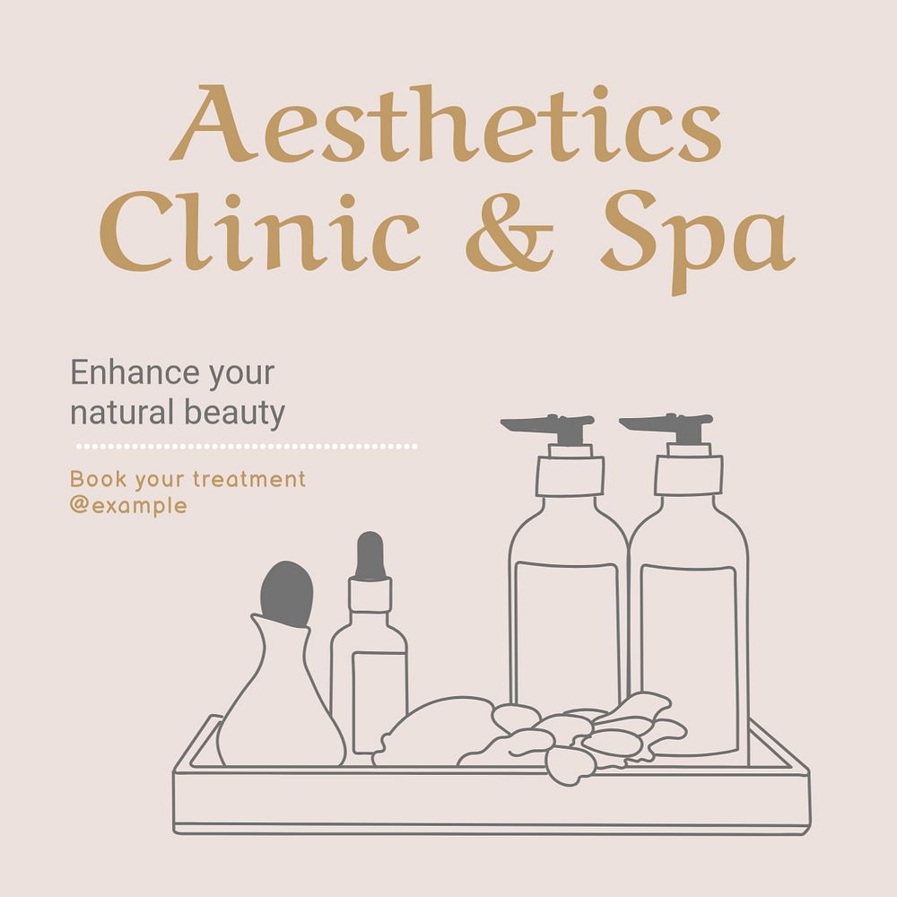 Aesthetics clinic Instagram post template, editable text