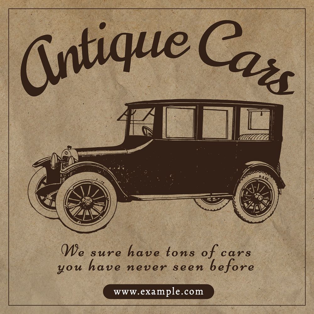 Antique cars Instagram post template