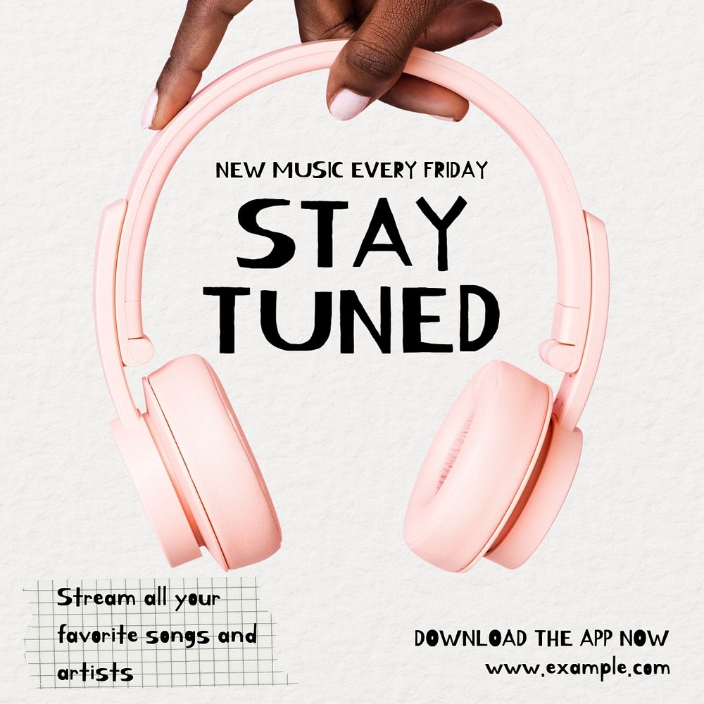 Stay tuned Instagram post template, editable text