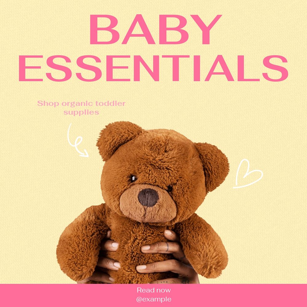 Baby essentials Facebook post template, editable design