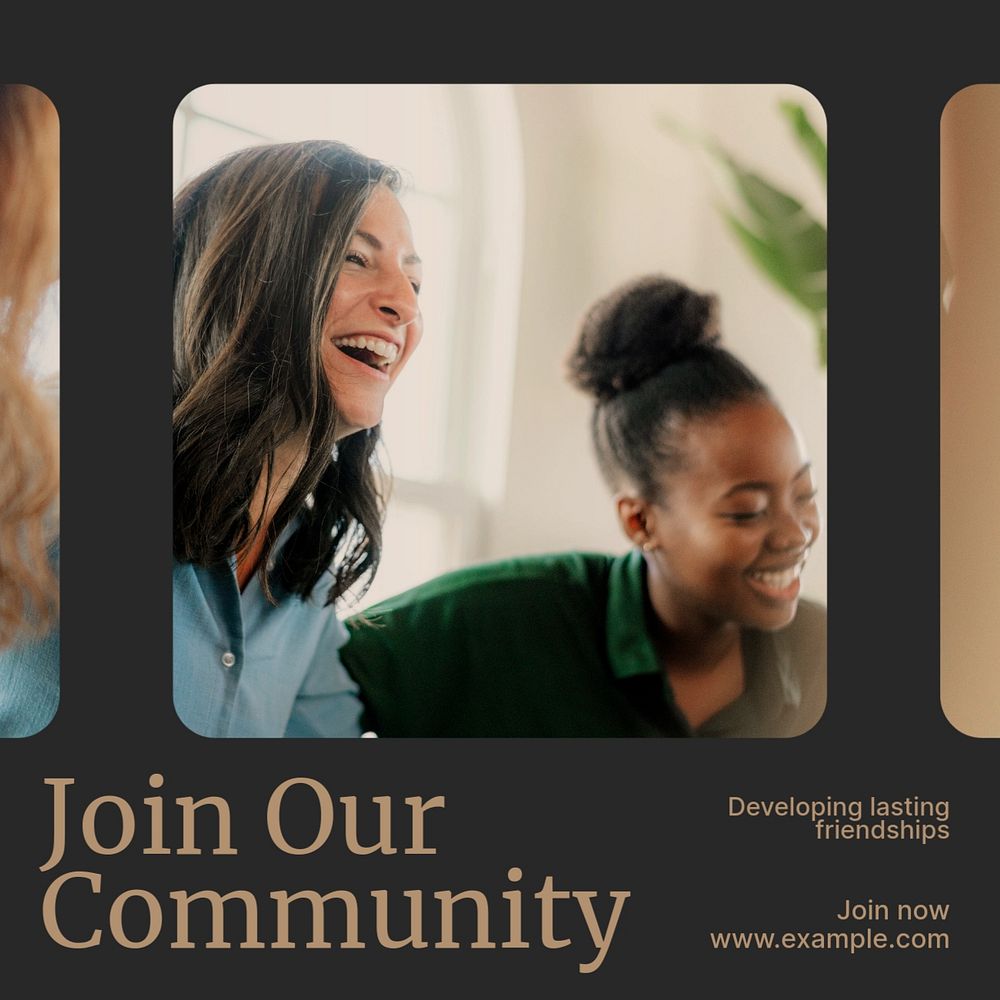 Join our community Instagram post template, editable text