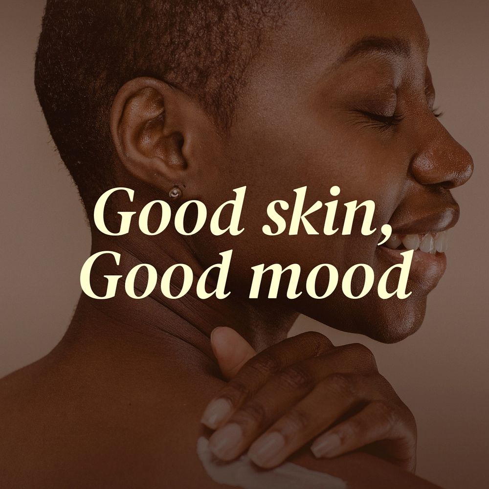 Good skin Instagram post template, editable text