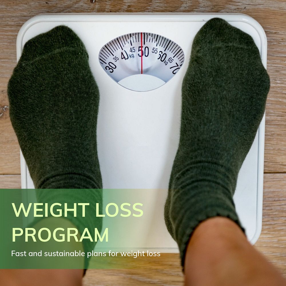 Weight loss program Instagram post template, editable text