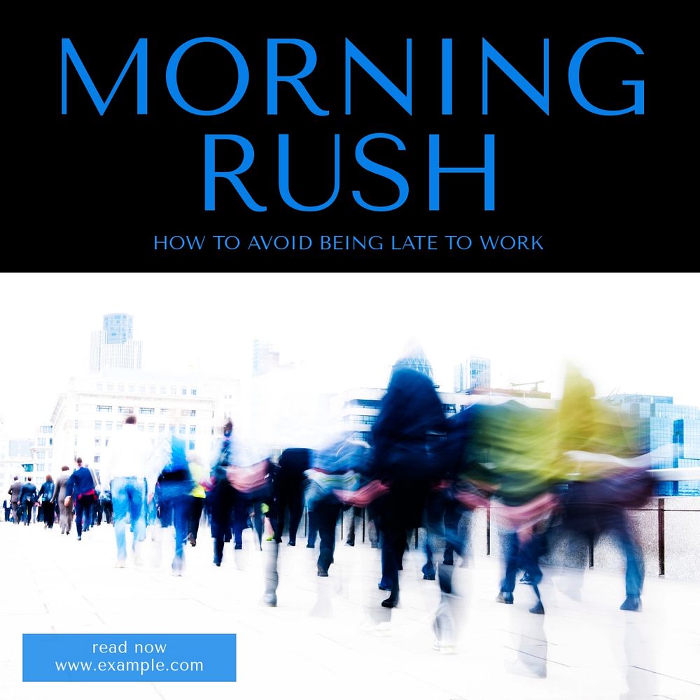 Morning rush Instagram post template, editable text