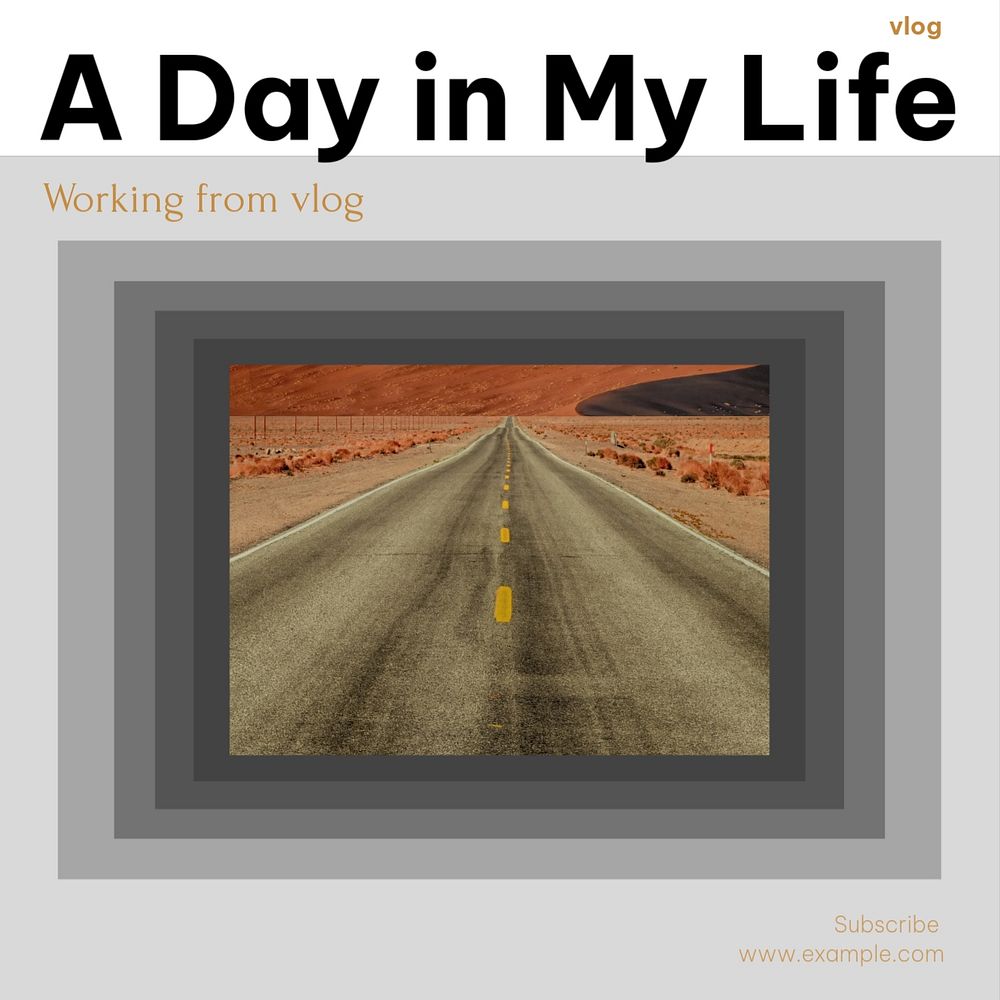 A day in my life Instagram post template, editable text