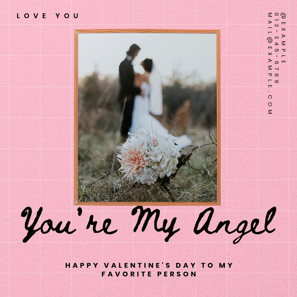 Valentine's day Instagram post template, editable text