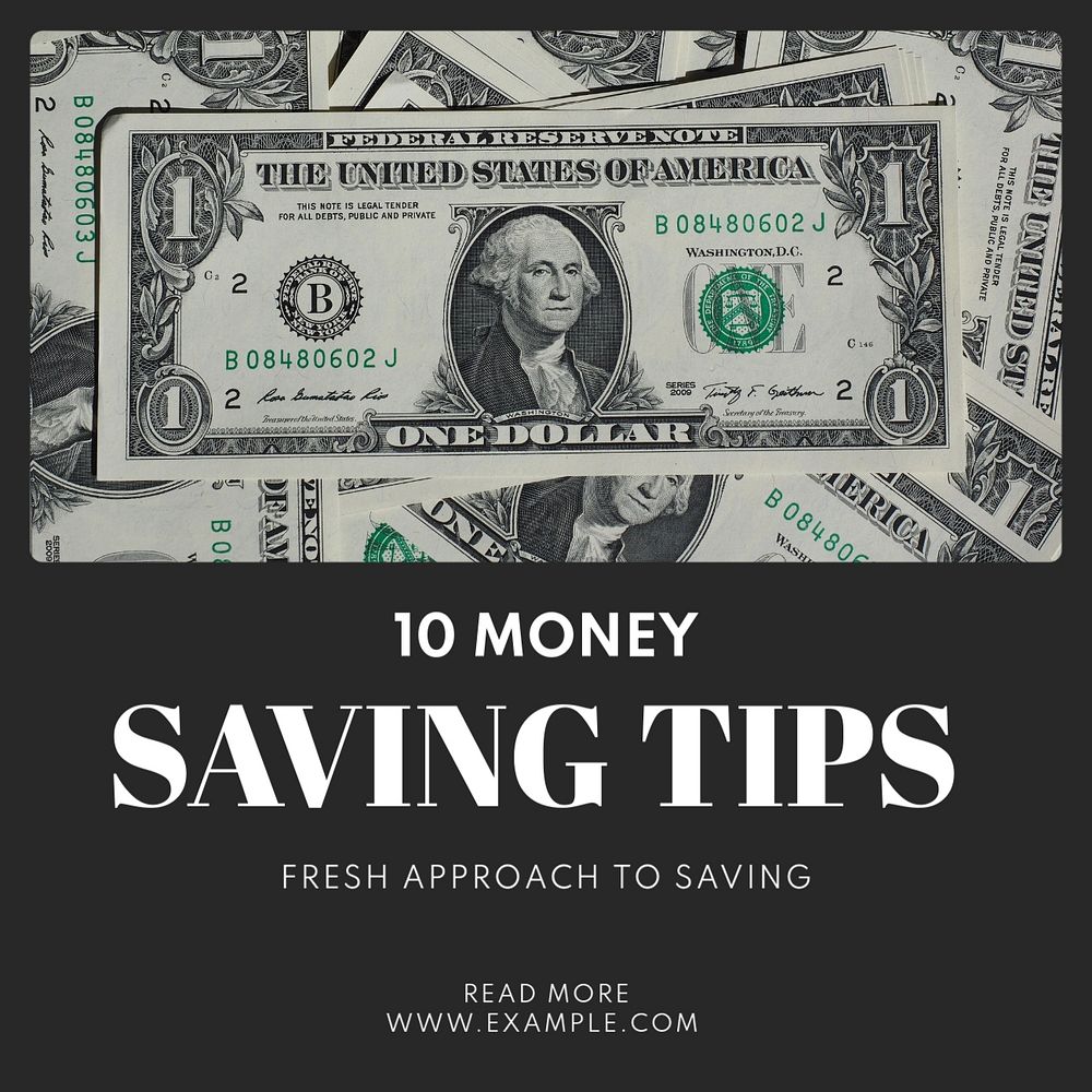 Money saving Instagram post template, editable text