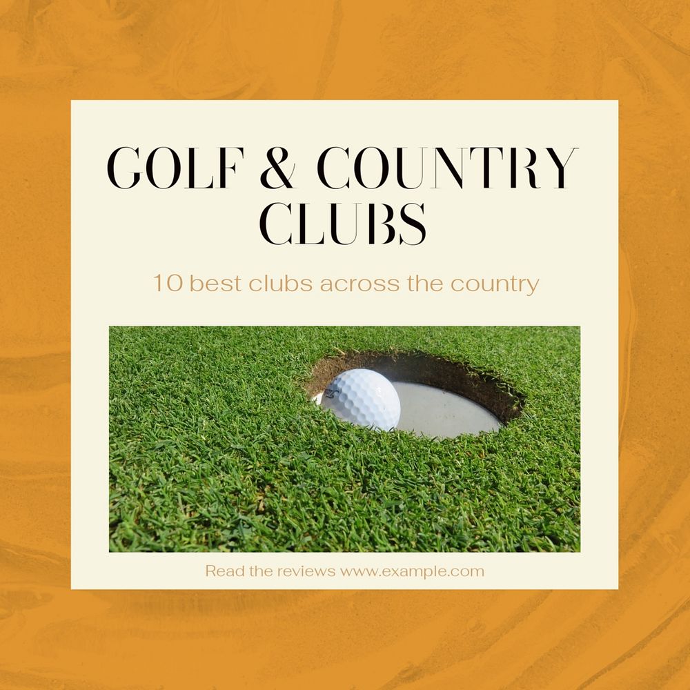 Golf & country club Instagram post template, editable text