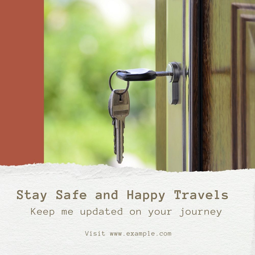 Happy travels Instagram post template, editable text