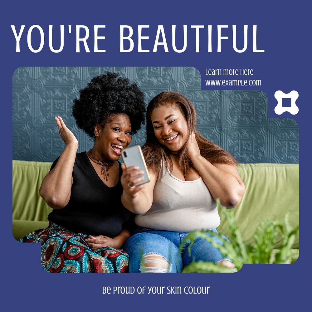 Black is beautiful Instagram post template, editable text