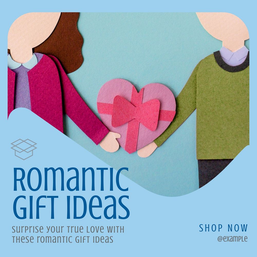 Romantic gift ideas Instagram post template, editable text