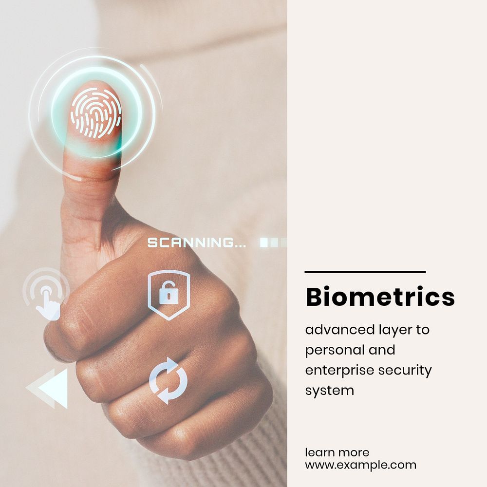 Biometrics Instagram post template, editable text