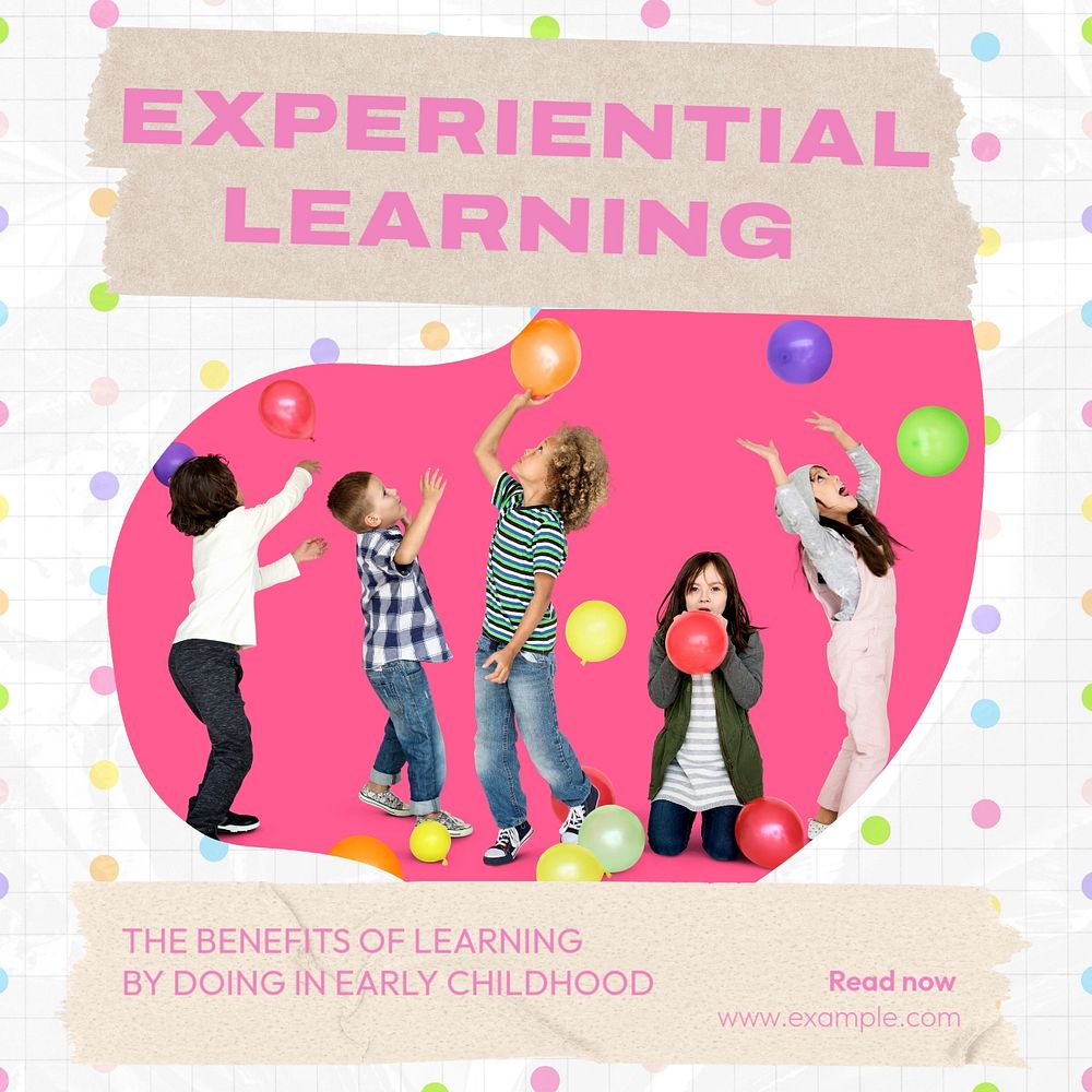 Experiential learning Instagram post template, editable text