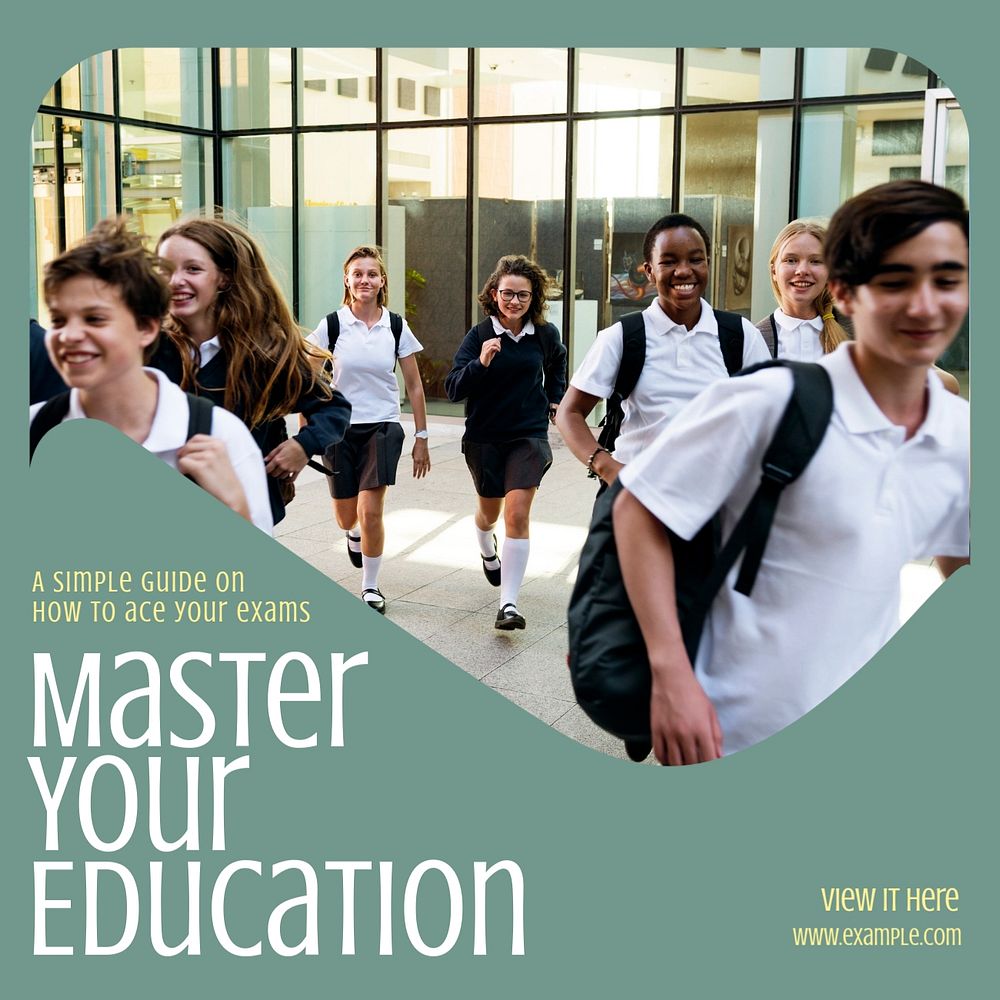 Master your education Instagram post template, editable text