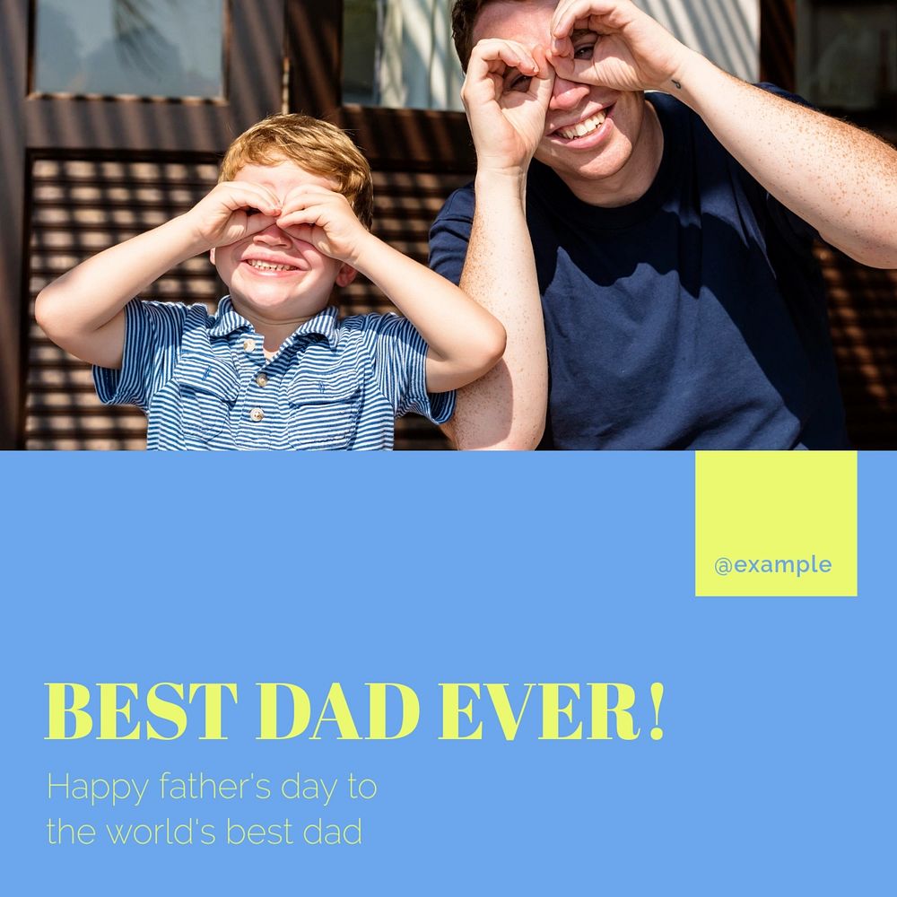 Best dad ever Instagram post template, editable text