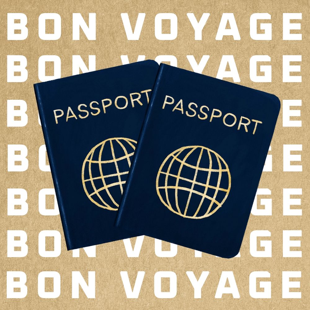 Bon voyage Instagram post template, editable text