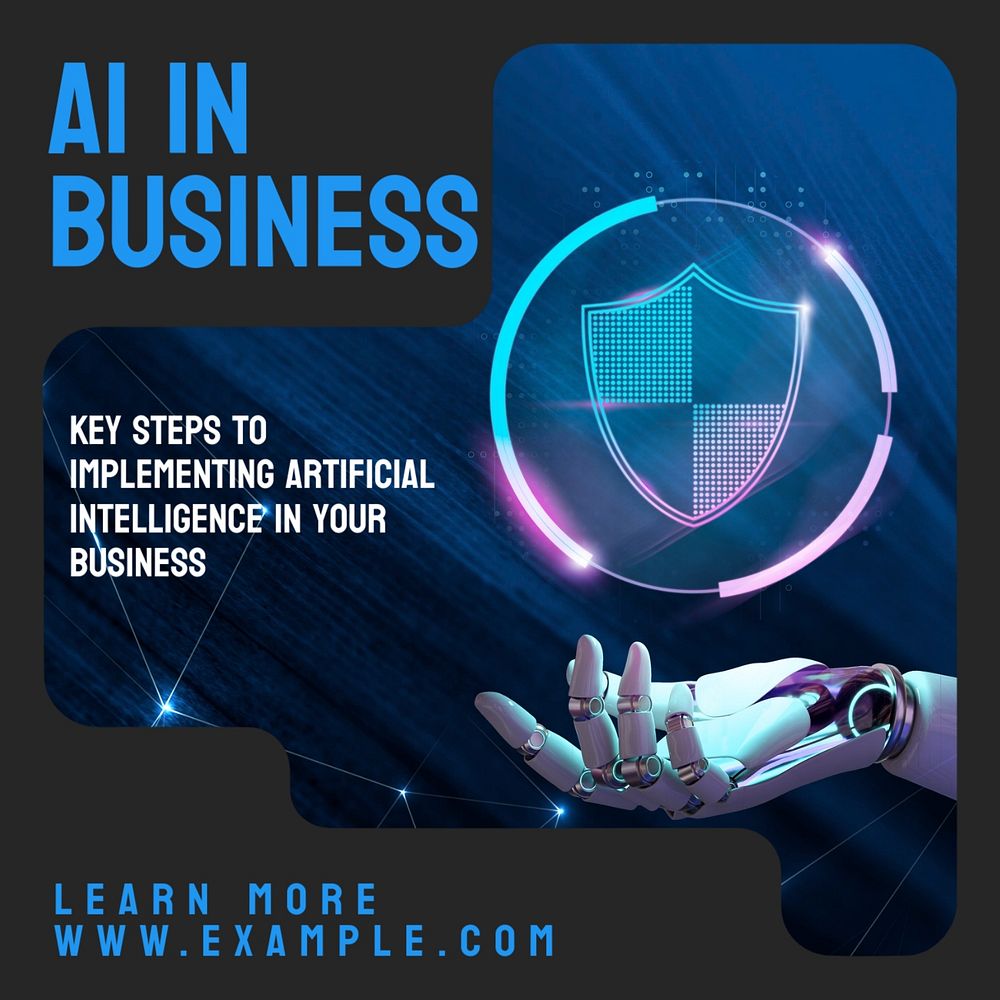 AI in business Instagram post template, editable text