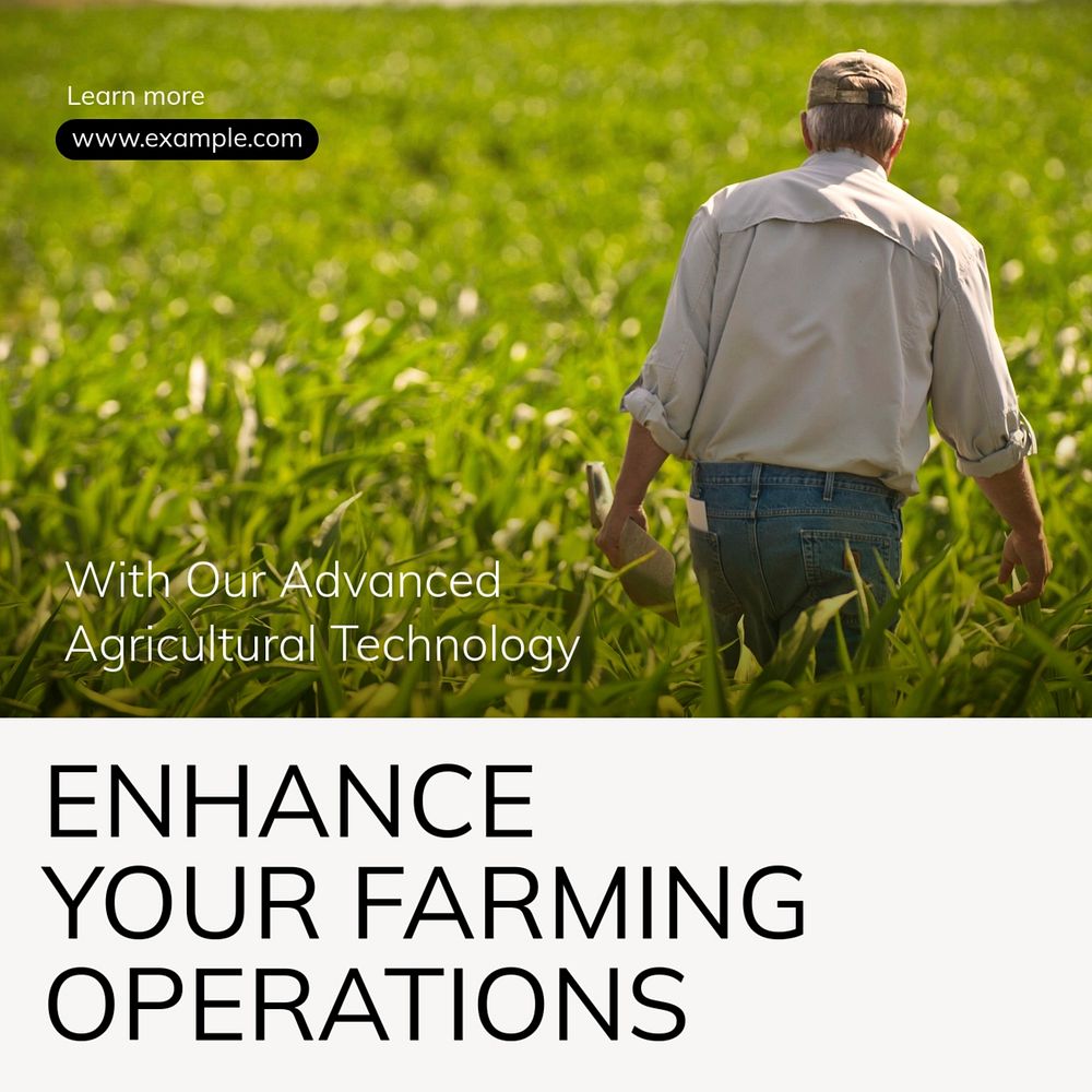 Digital farming smart Instagram post template, editable text