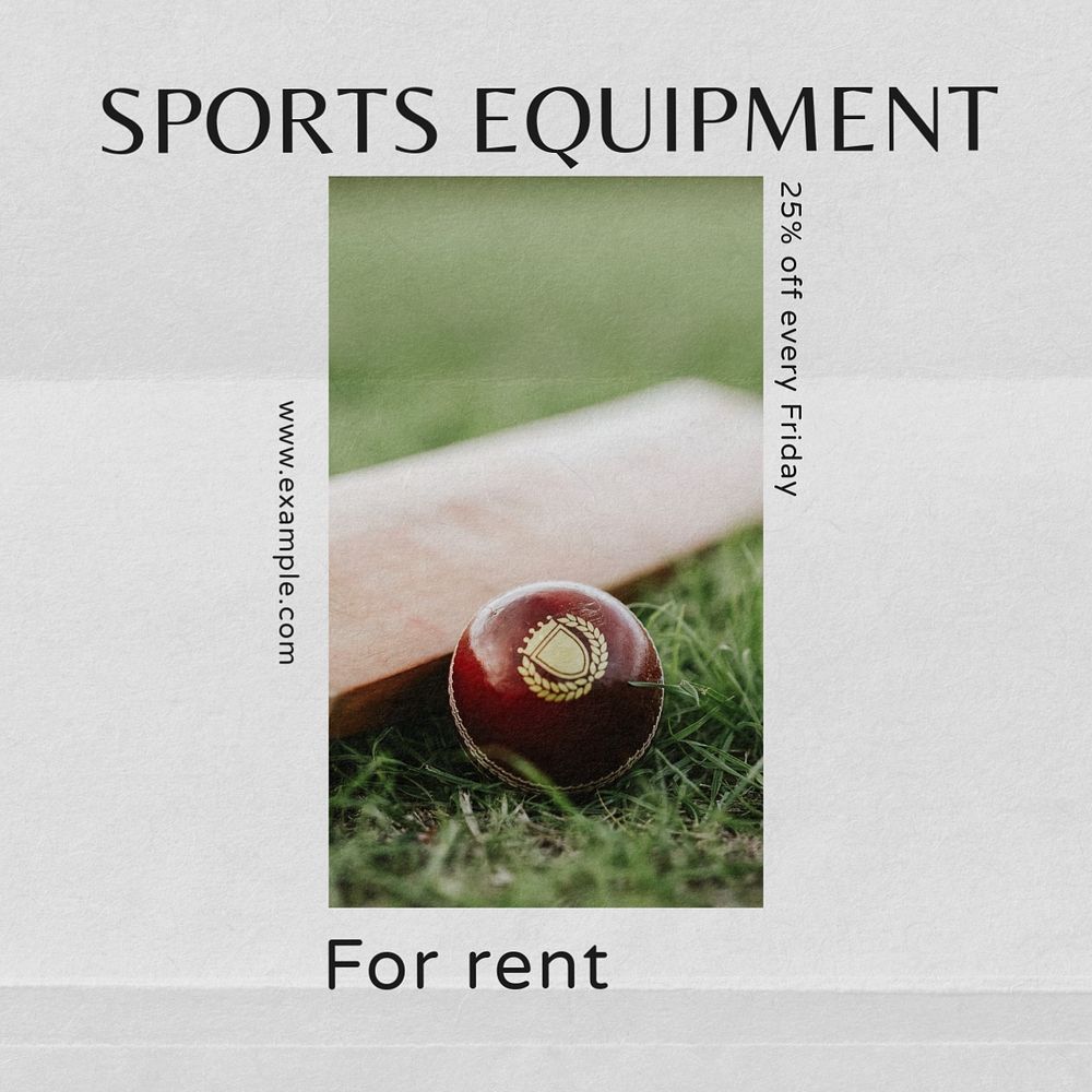 Sports equipment Instagram post template, editable text