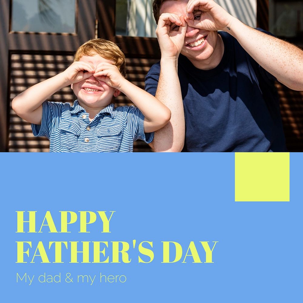 Happy father's day Instagram post template, editable text