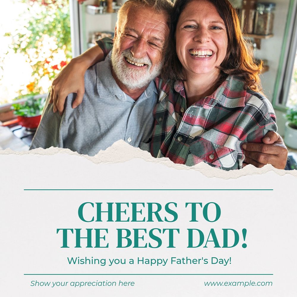 Happy father's day Instagram post template, editable text