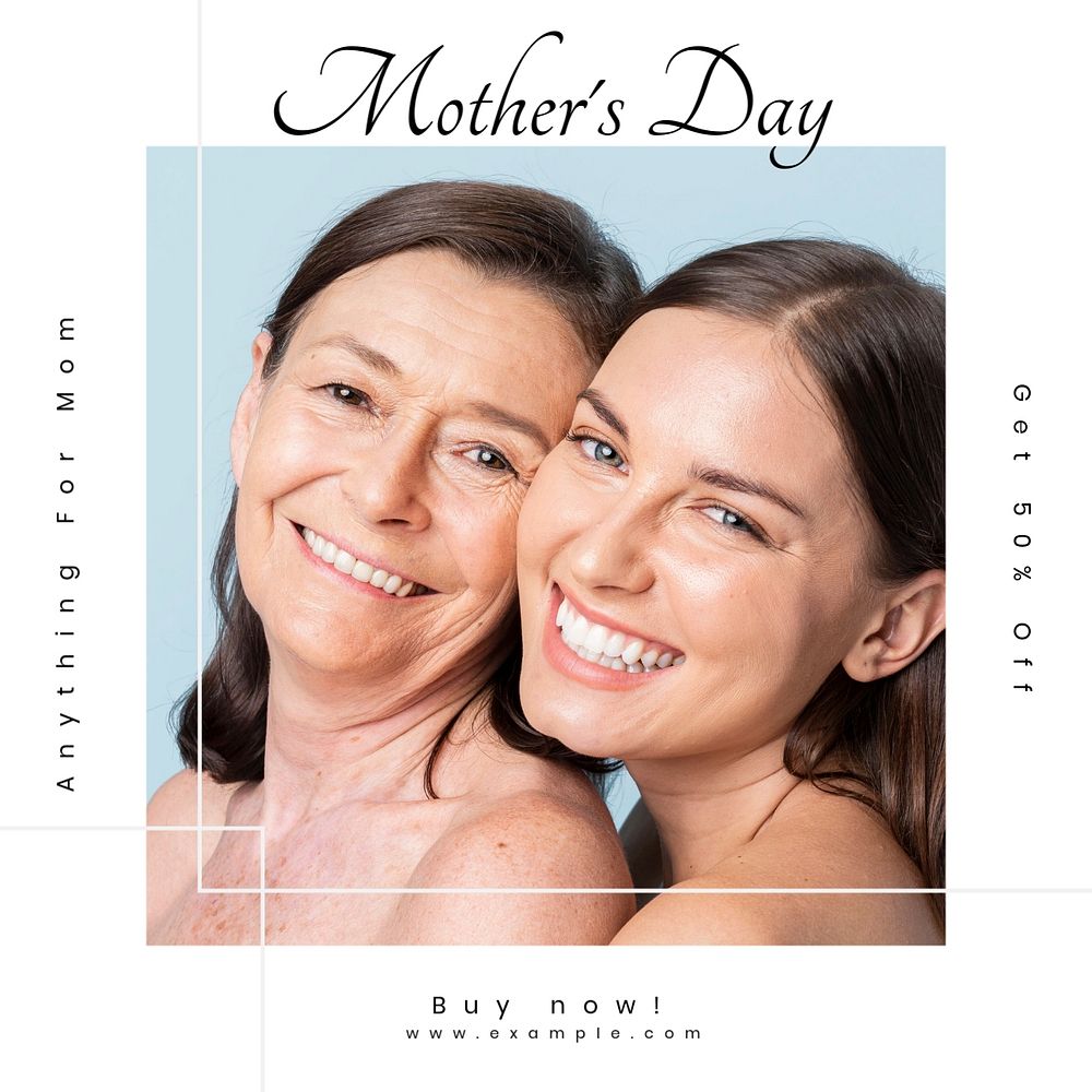 Mother's day sale Instagram post template, editable text