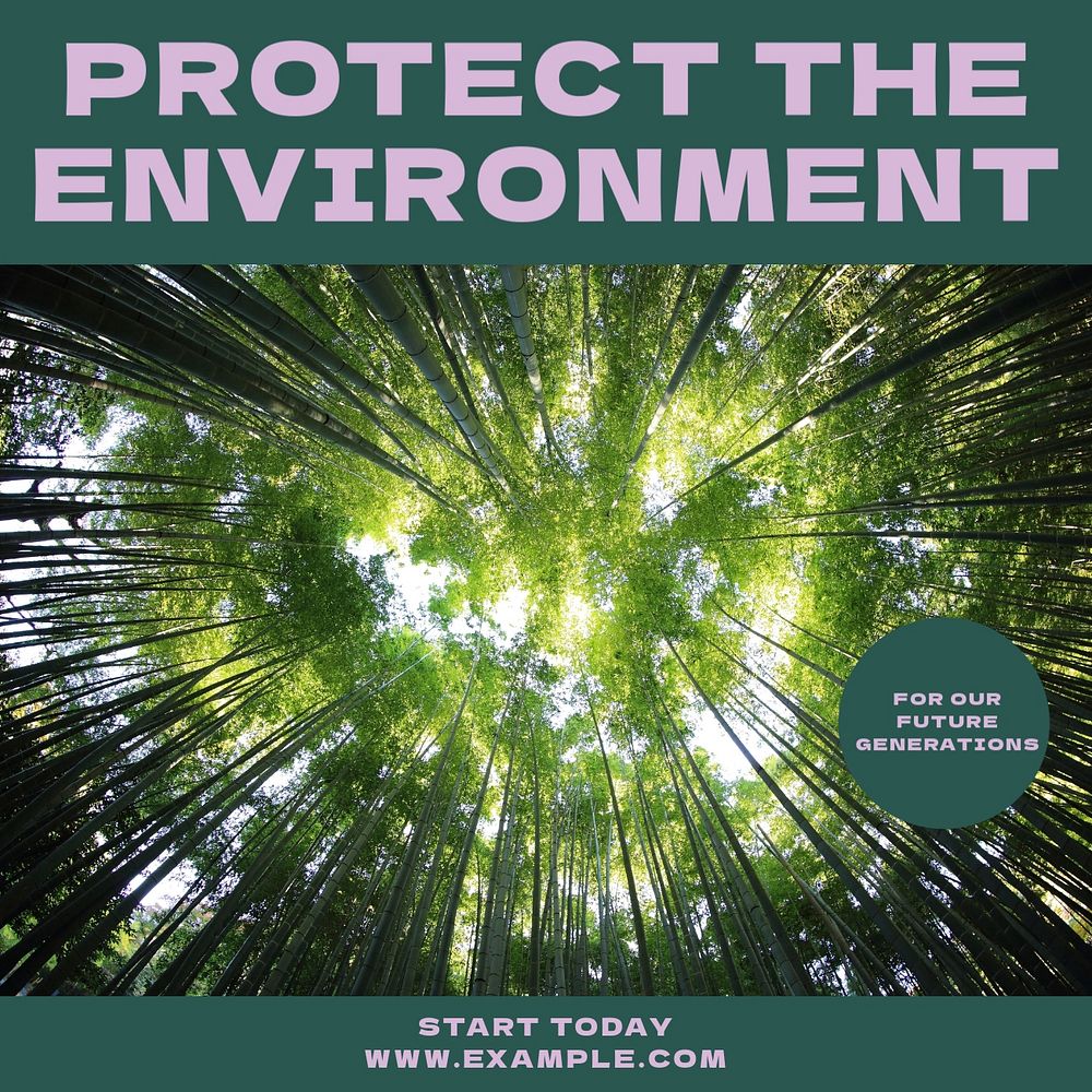 Protect the environment Instagram post template, editable text