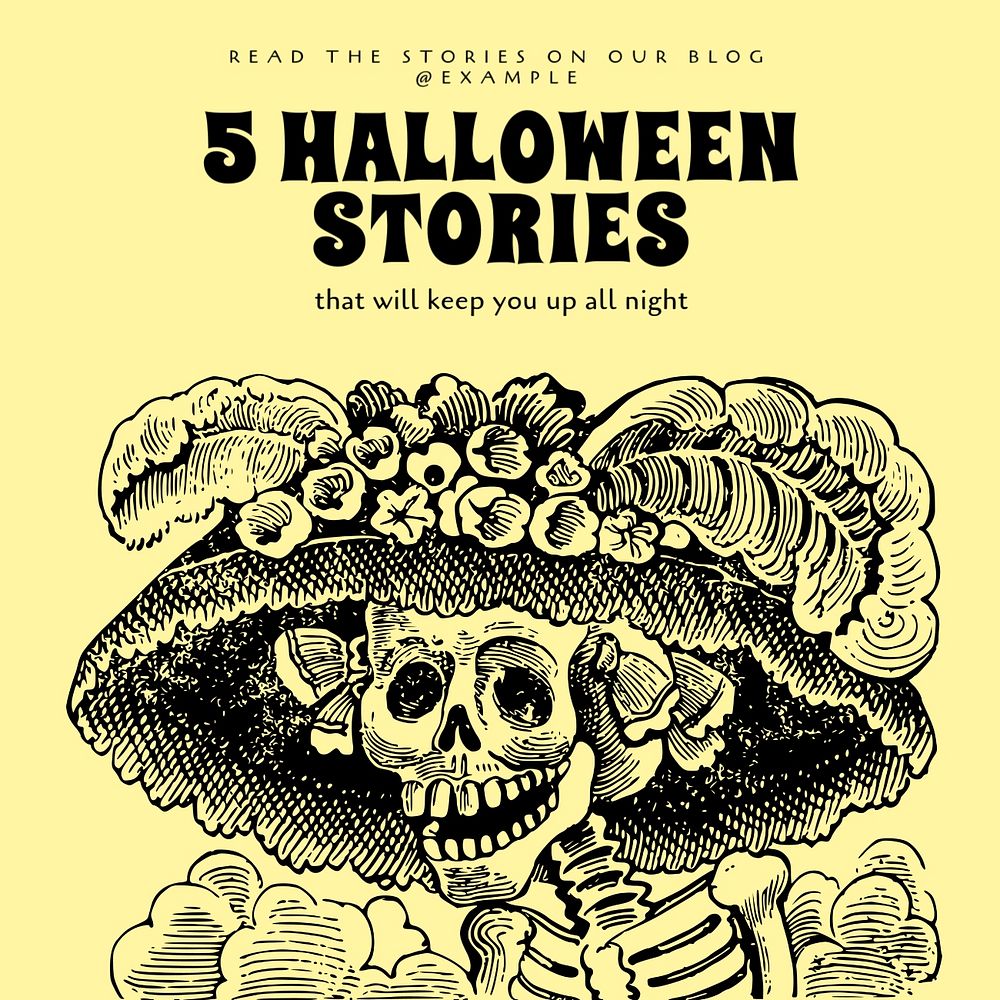 Halloween stories Instagram post template, editable text