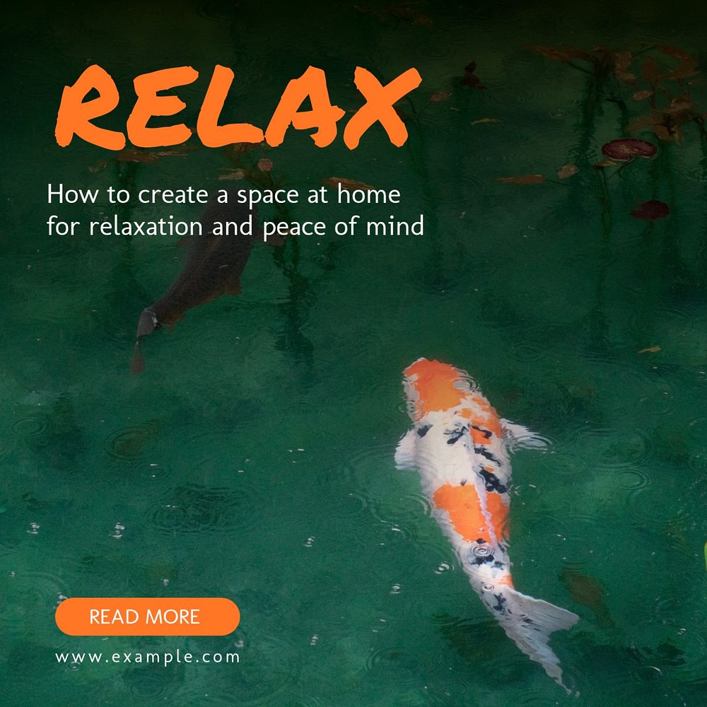 Relax at home Instagram post template, editable text